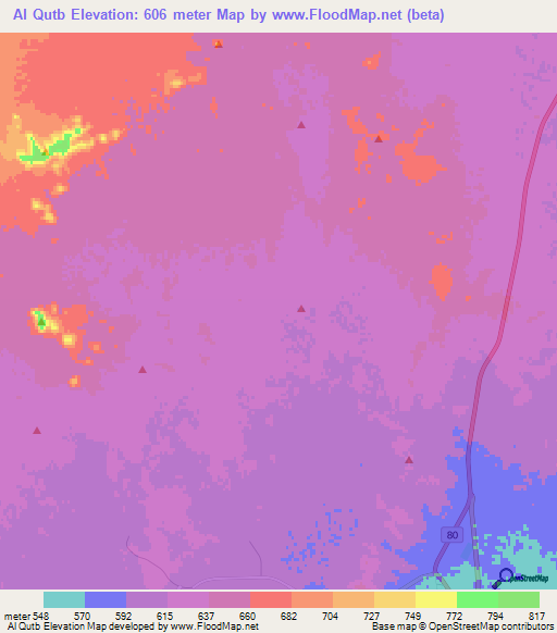 Al Qutb,Saudi Arabia Elevation Map