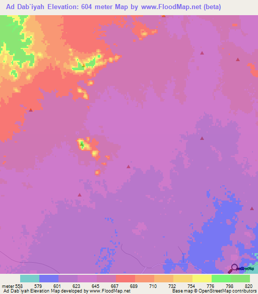 Ad Dab`iyah,Saudi Arabia Elevation Map