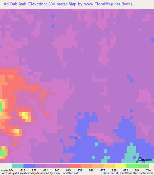 Ad Dab`iyah,Saudi Arabia Elevation Map