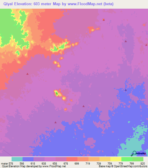 Qiyal,Saudi Arabia Elevation Map