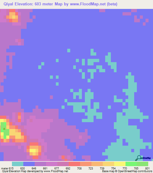 Qiyal,Saudi Arabia Elevation Map