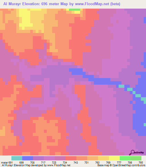 Al Murayr,Saudi Arabia Elevation Map