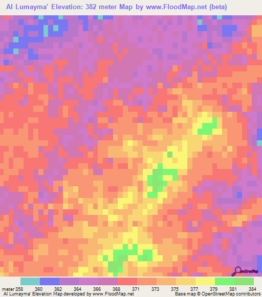 Al Lumayma',Saudi Arabia Elevation Map