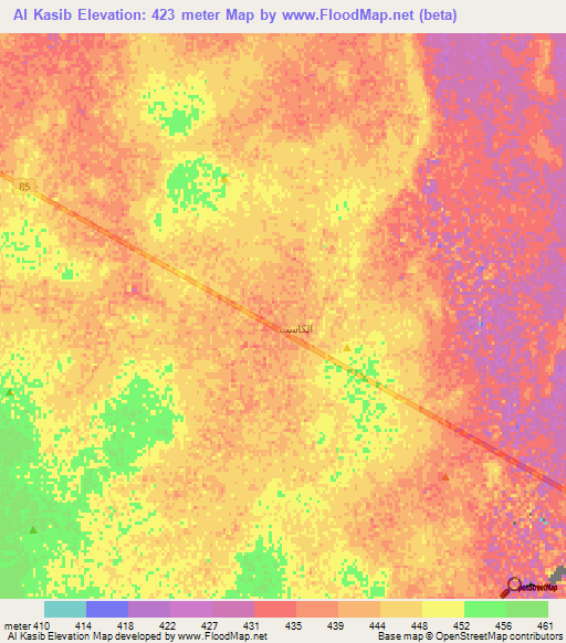 Al Kasib,Saudi Arabia Elevation Map