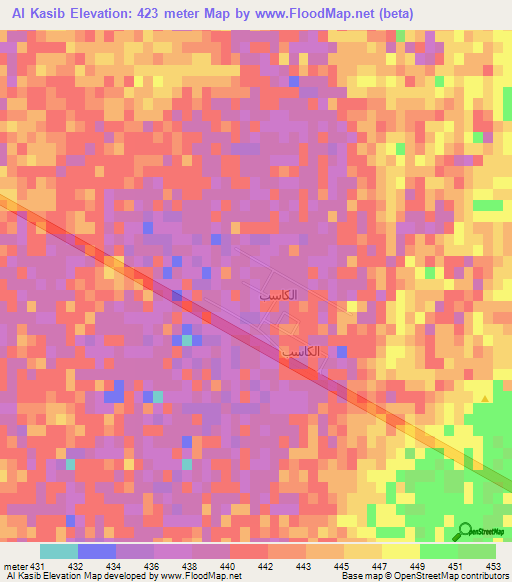 Al Kasib,Saudi Arabia Elevation Map