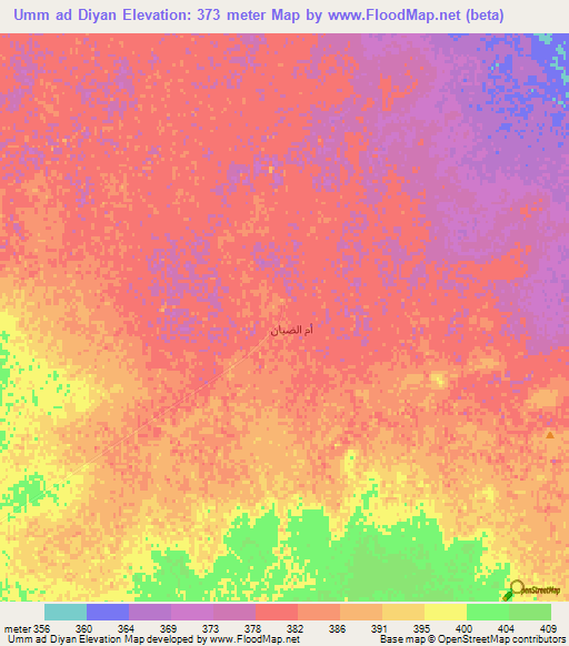 Umm ad Diyan,Saudi Arabia Elevation Map