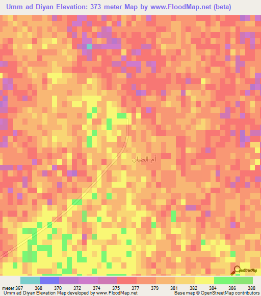 Umm ad Diyan,Saudi Arabia Elevation Map