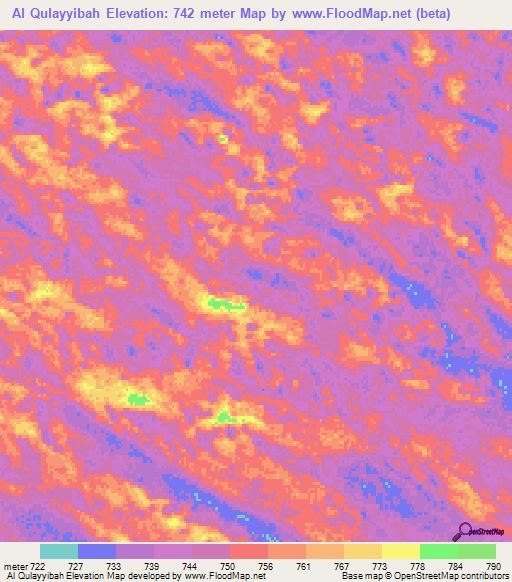 Al Qulayyibah,Saudi Arabia Elevation Map