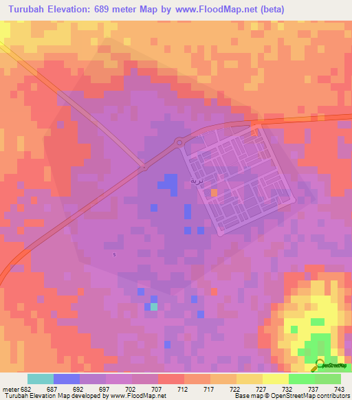 Turubah,Saudi Arabia Elevation Map