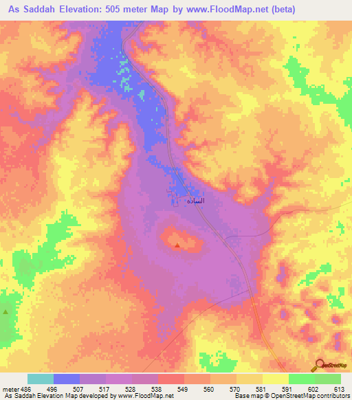 As Saddah,Saudi Arabia Elevation Map