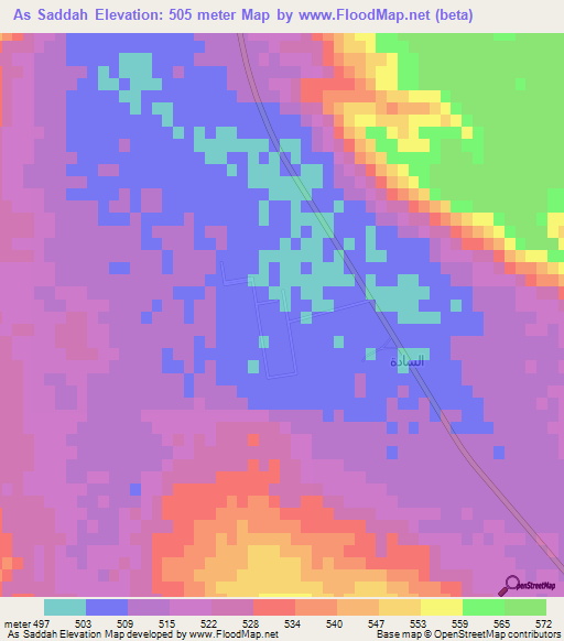 As Saddah,Saudi Arabia Elevation Map