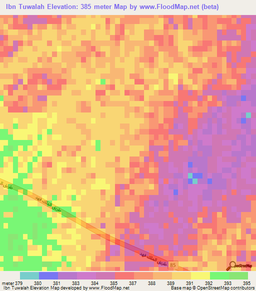 Ibn Tuwalah,Saudi Arabia Elevation Map