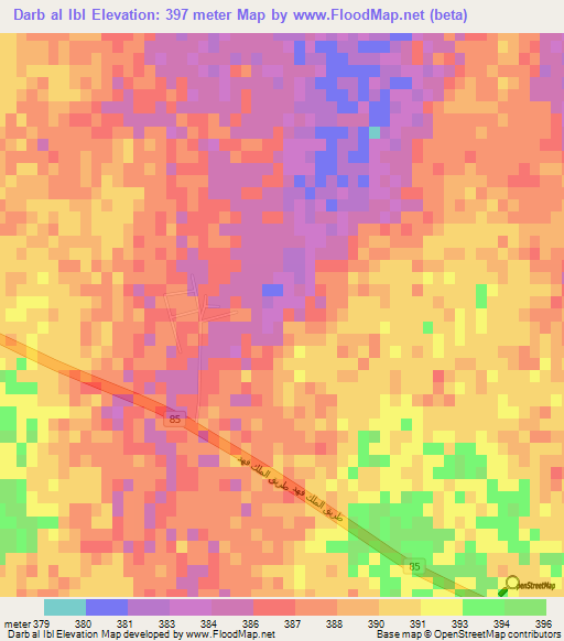 Darb al Ibl,Saudi Arabia Elevation Map