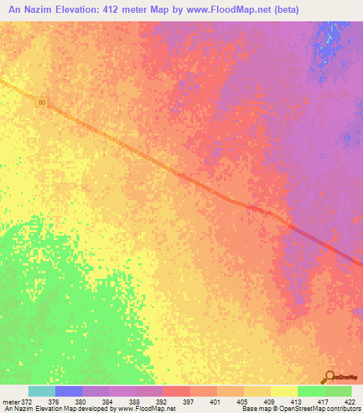 An Nazim,Saudi Arabia Elevation Map