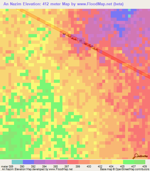 An Nazim,Saudi Arabia Elevation Map