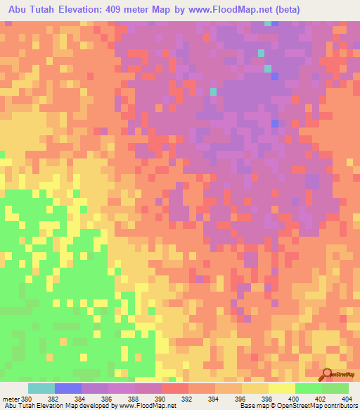 Abu Tutah,Saudi Arabia Elevation Map