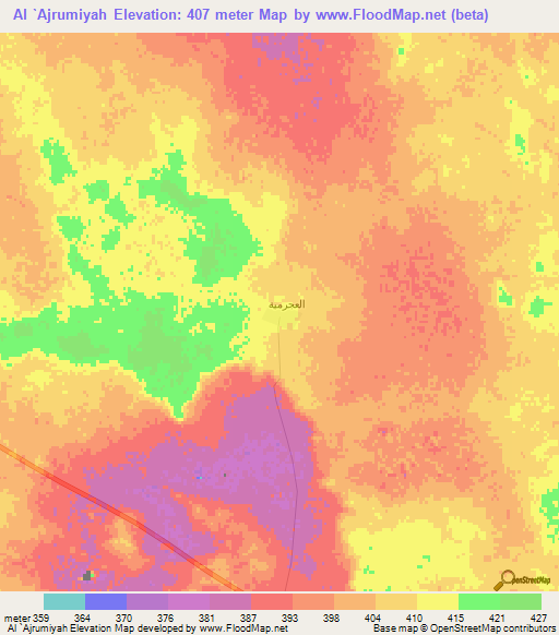 Al `Ajrumiyah,Saudi Arabia Elevation Map