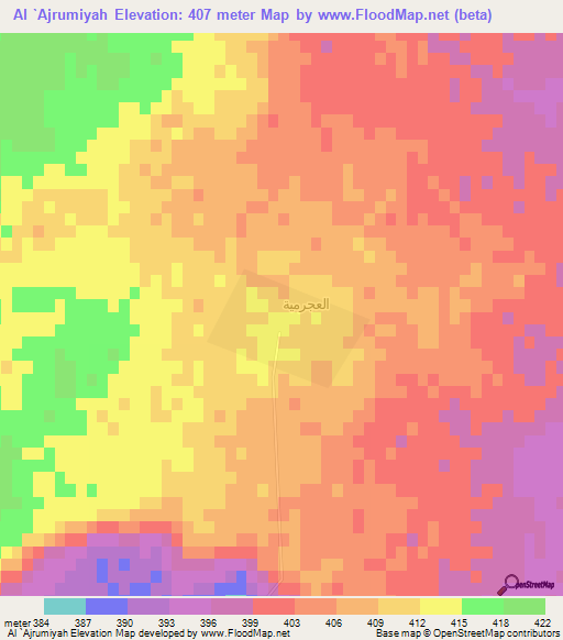 Al `Ajrumiyah,Saudi Arabia Elevation Map