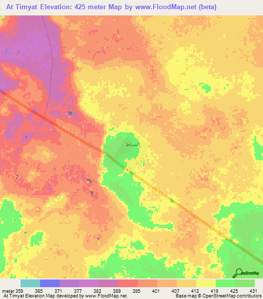 At Timyat,Saudi Arabia Elevation Map