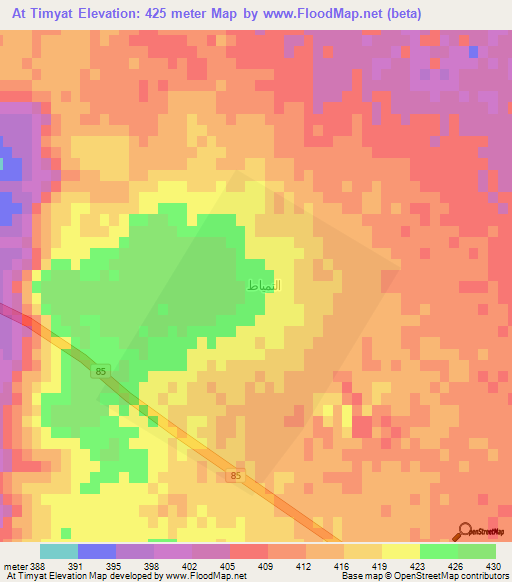 At Timyat,Saudi Arabia Elevation Map