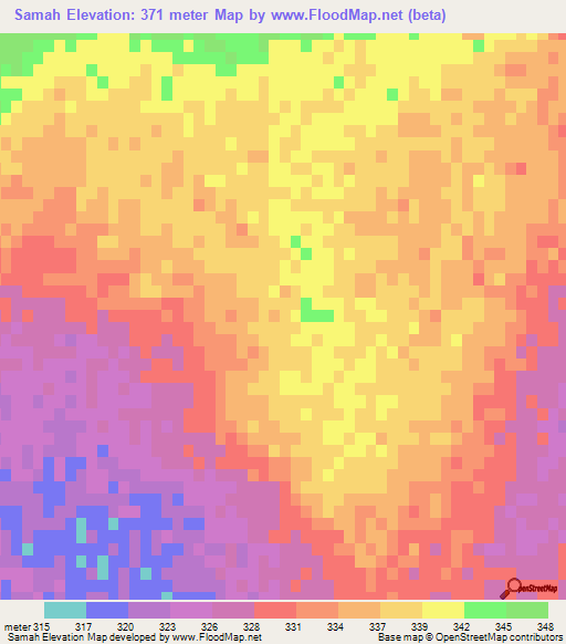 Samah,Saudi Arabia Elevation Map