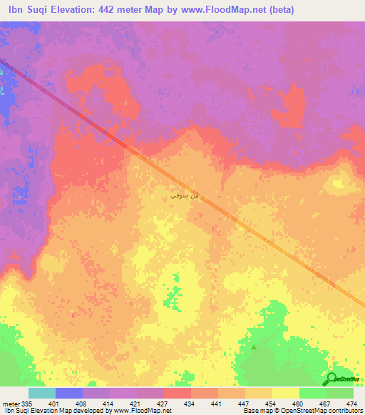 Ibn Suqi,Saudi Arabia Elevation Map