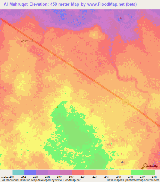 Al Mahruqat,Saudi Arabia Elevation Map