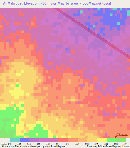 Al Mahruqat,Saudi Arabia Elevation Map