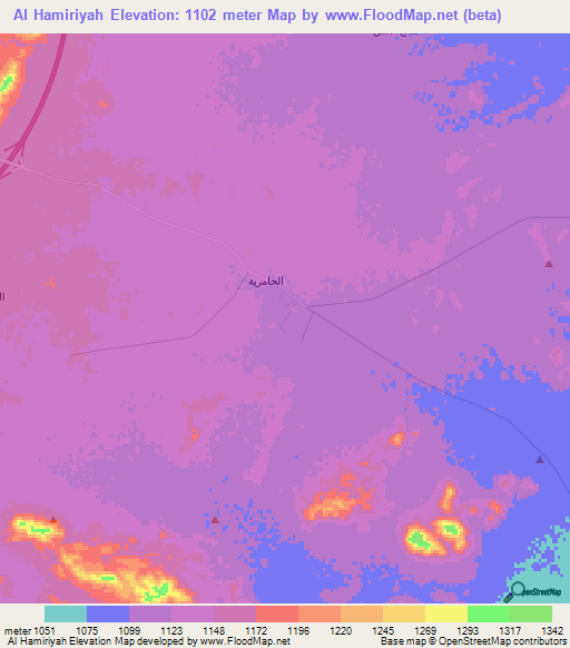 Al Hamiriyah,Saudi Arabia Elevation Map