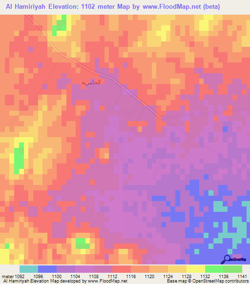 Al Hamiriyah,Saudi Arabia Elevation Map