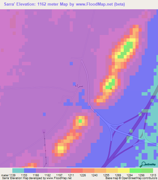 Sarra',Saudi Arabia Elevation Map