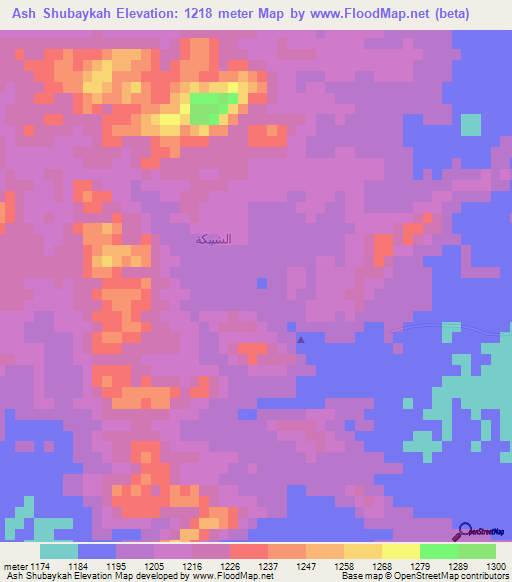 Ash Shubaykah,Saudi Arabia Elevation Map