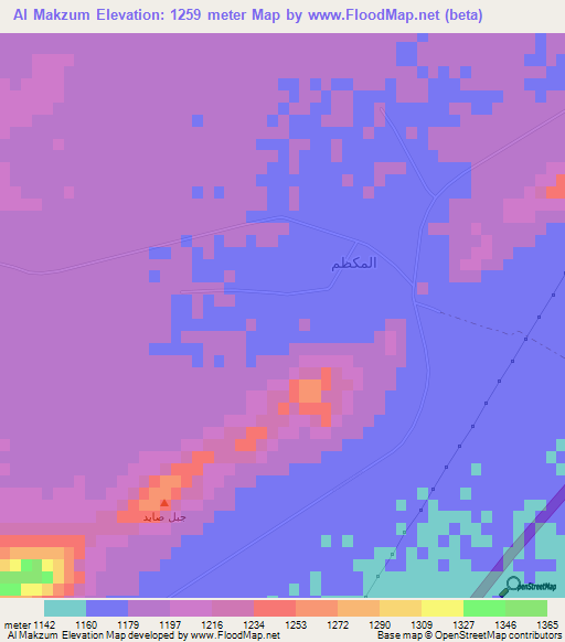 Al Makzum,Saudi Arabia Elevation Map