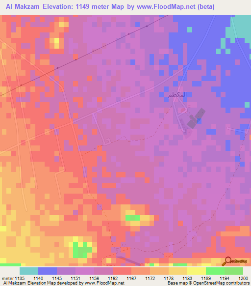 Al Makzam,Saudi Arabia Elevation Map