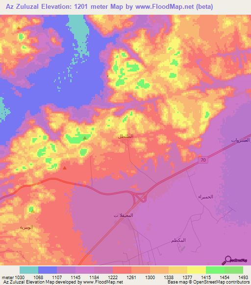 Az Zuluzal,Saudi Arabia Elevation Map