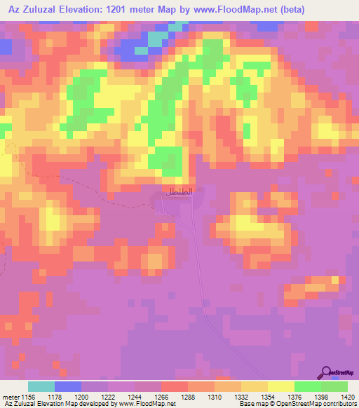 Az Zuluzal,Saudi Arabia Elevation Map