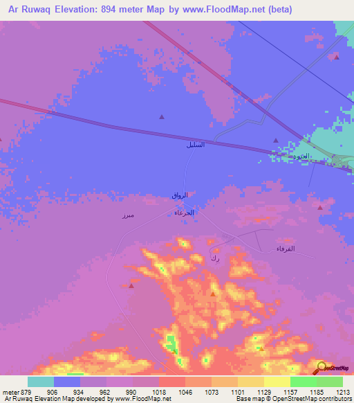 Ar Ruwaq,Saudi Arabia Elevation Map