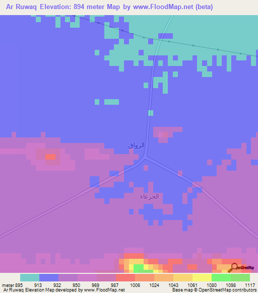 Ar Ruwaq,Saudi Arabia Elevation Map