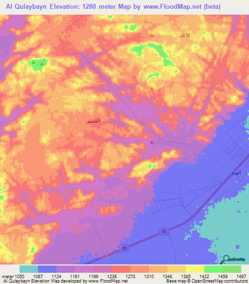 Al Qulaybayn,Saudi Arabia Elevation Map