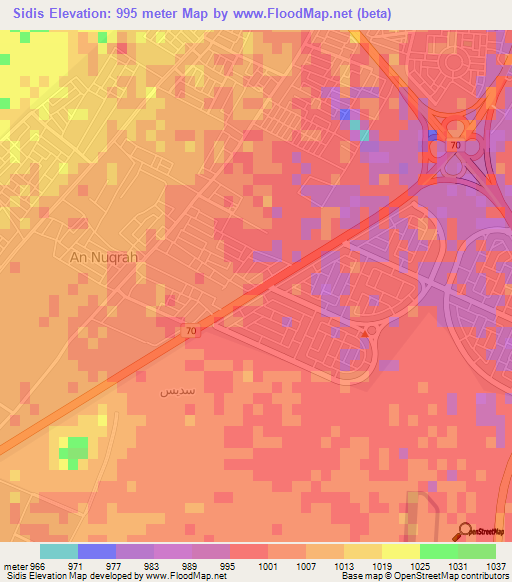 Sidis,Saudi Arabia Elevation Map