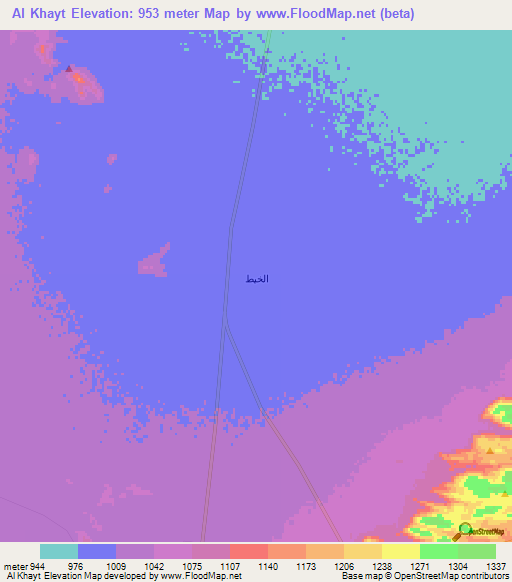 Al Khayt,Saudi Arabia Elevation Map