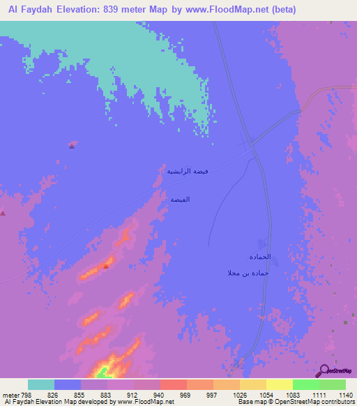 Al Faydah,Saudi Arabia Elevation Map