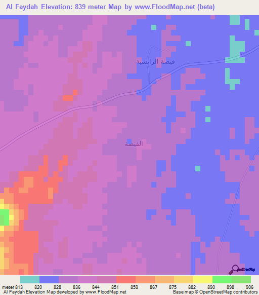 Al Faydah,Saudi Arabia Elevation Map