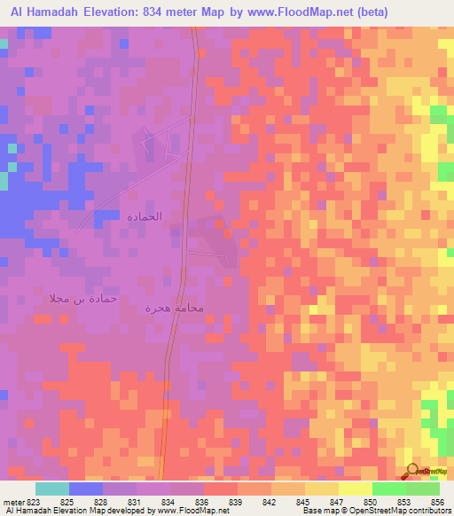 Al Hamadah,Saudi Arabia Elevation Map