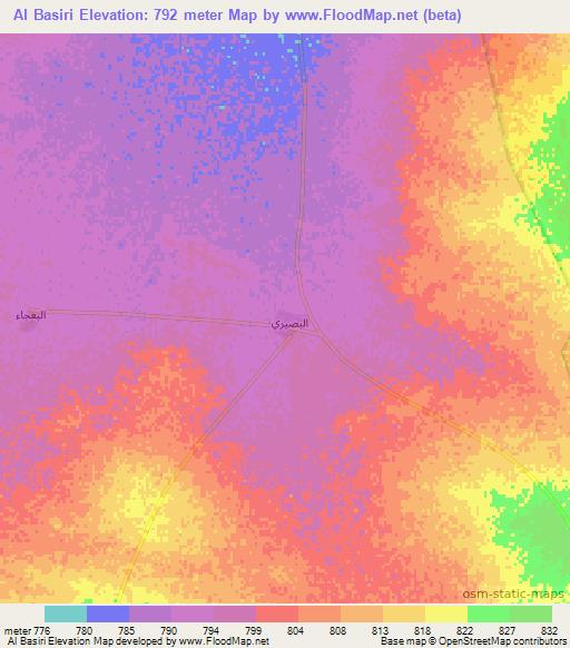 Al Basiri,Saudi Arabia Elevation Map