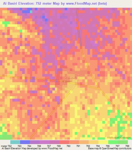 Al Basiri,Saudi Arabia Elevation Map