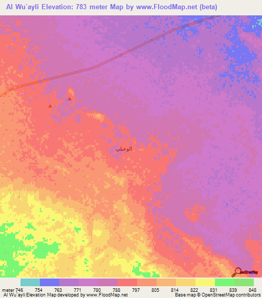 Al Wu`ayli,Saudi Arabia Elevation Map