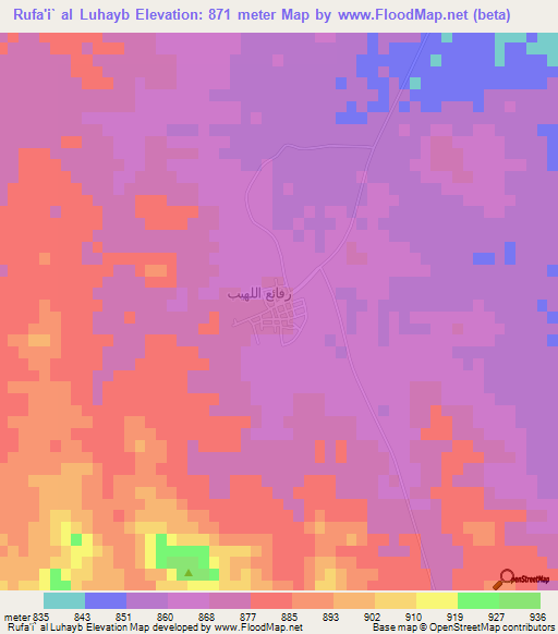 Rufa'i` al Luhayb,Saudi Arabia Elevation Map