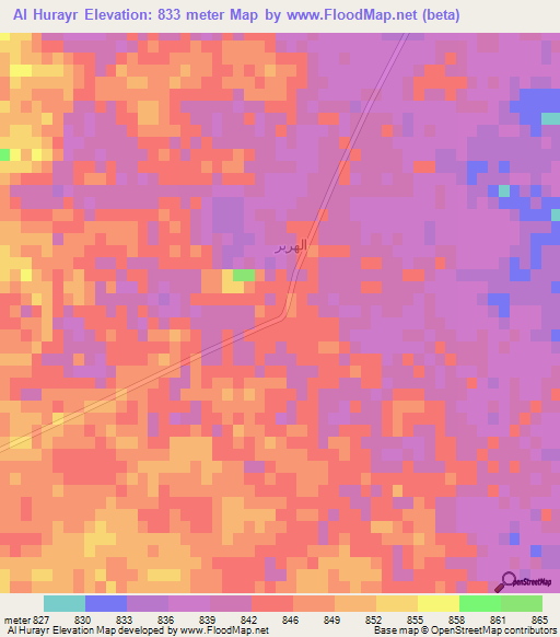 Al Hurayr,Saudi Arabia Elevation Map