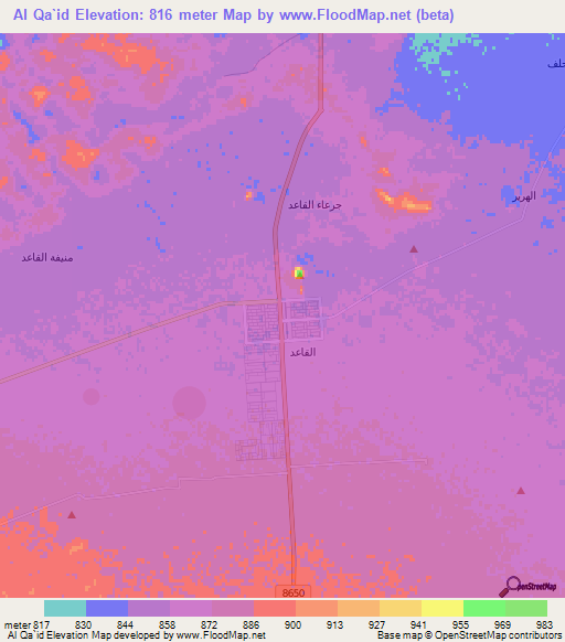 Al Qa`id,Saudi Arabia Elevation Map